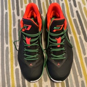 Men’s size 11 nike Jordan’s cp 3’s. Black, orange and green.